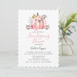 Invitation aquarelle Friendsgiving Citrouille Pivo