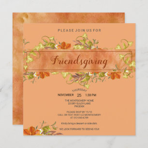 Invitation Aquarelle Friendsgiving Rustic Fall Leeds