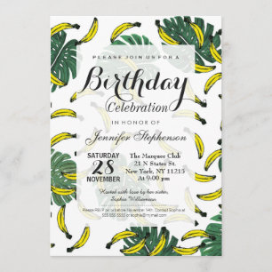 Invitation Aquarelle Fromage suisse Plante et bananes