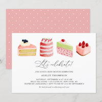 Aquarelle gâteaux sucrés Baby shower Brunch