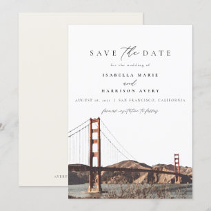 Invitation Aquarelle Golden Gate San Francisco Californie