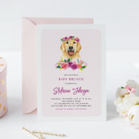 Aquarelle Golden Retriever Floral Baby Brunch