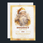 Invitation Aquarelle GoldenSantaClaus<br><div class="desc">médaille santa claus métallique,  jaune clair brillant luxe,  or or or métal brillant,  visage gai drôle,  croquis d'art décembre merry,  dessin mignon amusant dessin,  aquarelle claus présent hiver,  illustration de fête joyeux noël,  fête santa claus</div>