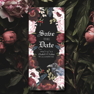 Invitation Aquarelle gothique romantique Corbeau Enregistrer