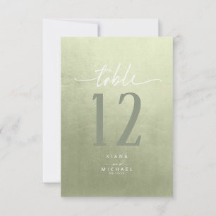 Invitation Aquarelle Gradient Numéro de tableau Sage Green ID