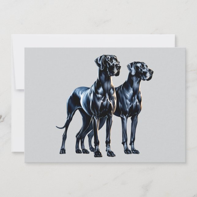 Invitation Aquarelle Great Danes (Devant)