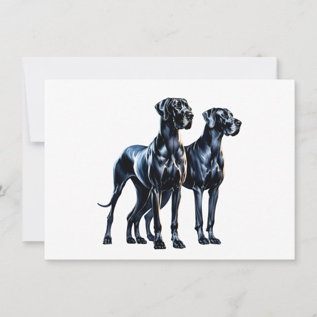 Invitation Aquarelle Great Danes (Devant)