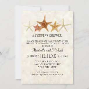 Invitation Aquarelle grecque modèle cléStarfish Beach Mariage