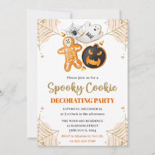 Invitation Aquarelle Halloween Cookie Décoration Party