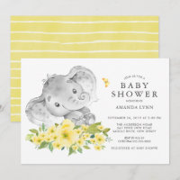 Aquarelle Happy Elephant Baby shower neutre