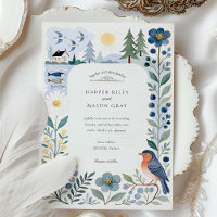 Aquarelle Helsinki Forêt nordique et Mariage d'ois