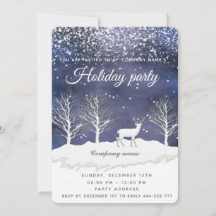 Invitation Aquarelle hiver scène fête de fête compagnie