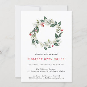 Invitation Aquarelle Hiver Vacances Open House