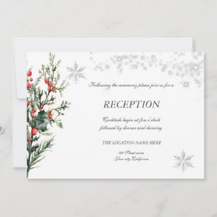 Invitation Aquarelle Holly Berry Réception de verdure
