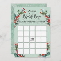 Aquarelle Holly et Berries Bingo nuptiale