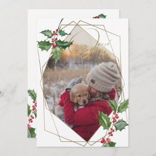 Invitation Aquarelle Holly et Berries rouges