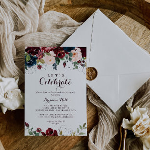 Invitation Aquarelle Illustré Automne Fêtons la fête