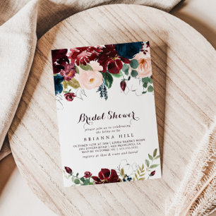 Invitation Aquarelle Illustrée automne Fête des mariées flora