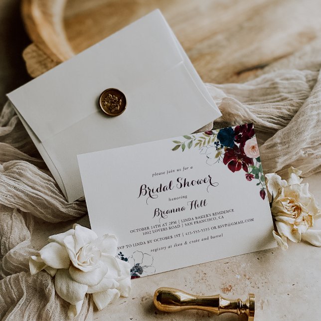 Invitation Aquarelle illustrée Fête des mariées horizontale (Créateur téléchargé)