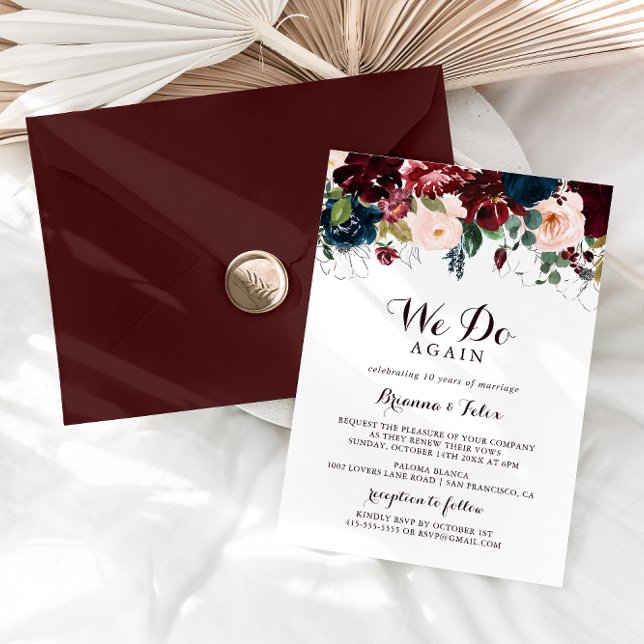 Invitation Aquarelle Illustrée Nous Réagissons Vow Renewal (Créateur téléchargé)