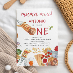 Invitation Aquarelle italienne 1er anniversaire