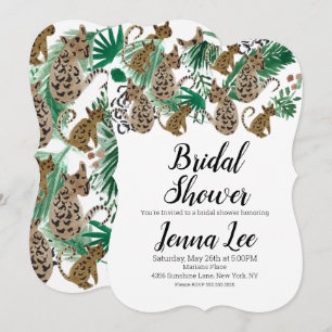 Invitation Aquarelle Jaguar Jungle Safari Guépard Chat