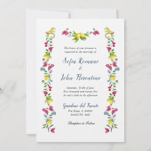 Invitation Aquarelle jardin méditerranéen fleuri