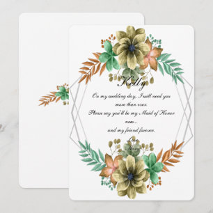 Invitation Aquarelle Jaune Et Orange Florale Maid Of Honor