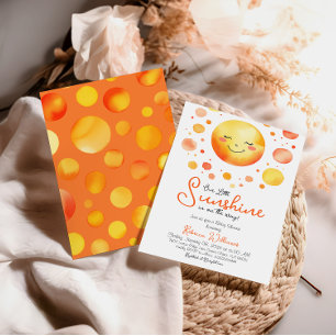 Invitation Aquarelle Jaune Petit Baby shower Soleil