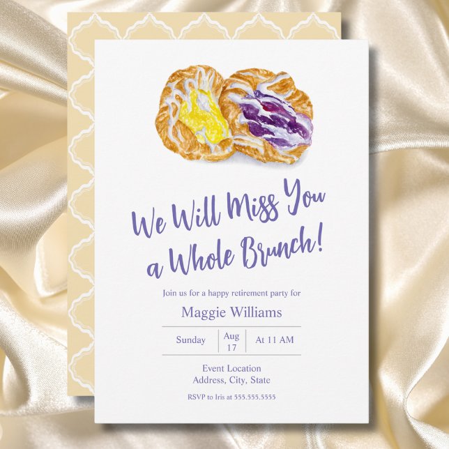 Invitation Aquarelle Jelly Danishes Retraite Brunch (Créateur téléchargé)