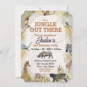 Invitation Aquarelle Jungle Animal 3ème anniversaire Invitati