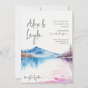 Invitation Aquarelle Lac Minimaliste pacifique