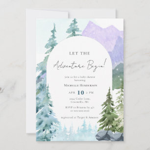 Invitation Aquarelle Laisser l'aventure commencer le Baby sho