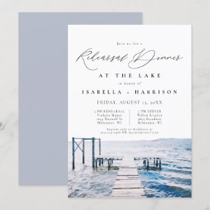 Invitation Aquarelle Lakeside Mariage Dîner de répétition Inv