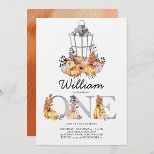 Invitation Aquarelle lanterne Automne Premier anniversaire