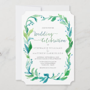 Invitation Aquarelle Laurel Eucalyptus Feuille de feuillage W