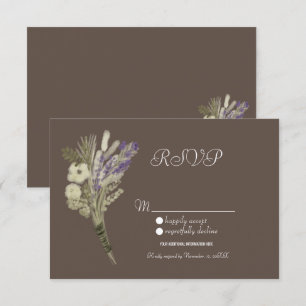 Invitation Aquarelle Lavande Botanique Rustique Floral RSVP