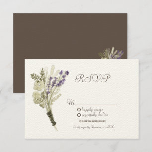Invitation Aquarelle Lavande Russe Botanique Kraft RSVP