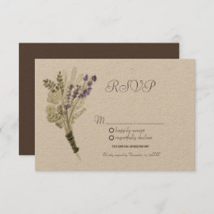 Invitation Aquarelle Lavande Russe Botanique Kraft RSVP