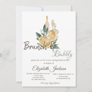 Invitation Aquarelle Lemons Brunch & Fête des mariées Bubbly