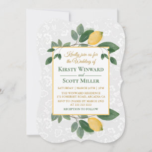 Invitation Aquarelle Lemons Siciliens Mariage