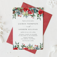 Aquarelle L'hiver fleurit Mariage botanique
