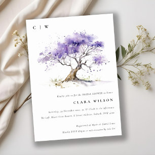 Invitation Aquarelle Lilac Fête des mariées Arbre Jacaranda