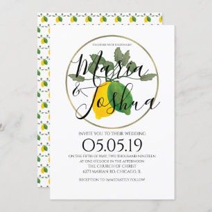 Invitation Aquarelle Limoncillo Lime Lemon Mariage