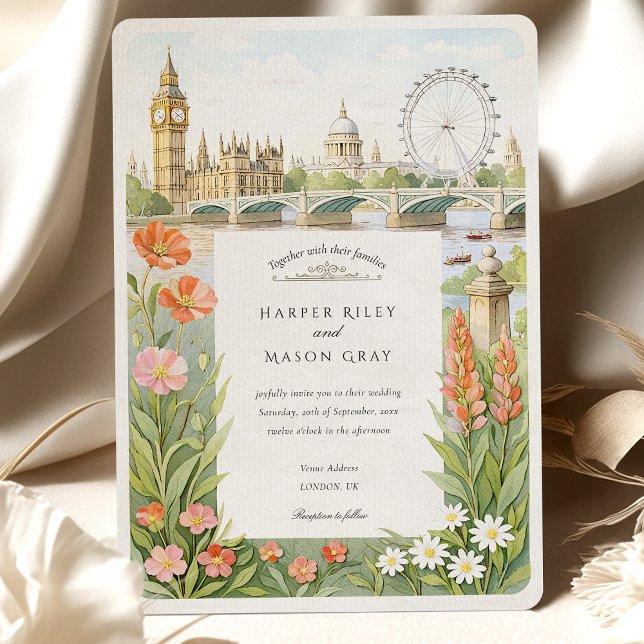 Invitation Aquarelle London Big Ben Mariage (Créateur téléchargé)