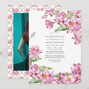 Invitation Aquarelle Lotus Flower Indian Célébration de la vi