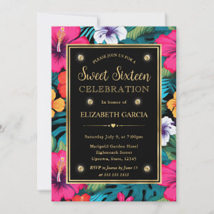 Invitation Aquarelle Lumineuse Fleurs de Preppy Tropical Swee