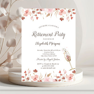 Invitation Aquarelle Madow Champagne Glass Retirement