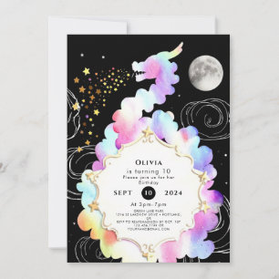 Invitation Aquarelle Magie Dragon Anniversaire