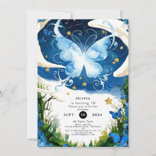 Invitation Aquarelle Magie Papillon Anniversaire